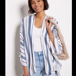 Everve stripe soft weave kimono wrap brand new